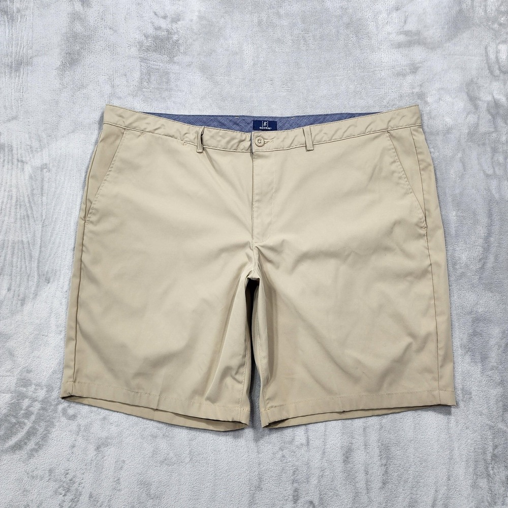George Shorts Men 46 Beige‎ Chino Flat Front Lightweight Casual Summer Outdoor